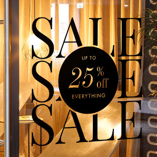 Minimalist Business Sale Shop Promo Transparent Window Cling