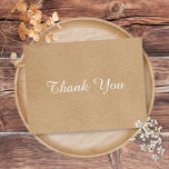 Minimalist Business Thank You Rustic Kraft Postcard<br><div class="desc">Simple modern personalised business thank you card for you to customise featuring elegant white script typography on a Kraft paper background. Perfect for a wide range of professions including; wedding planners,  event planners,  boutiques,  makeup artist,  hairstylist and beauty salon. Designed by Thisisnotme©</div>