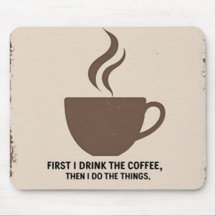 Minimalist “But First, Coffee” Mousepad – Stylish