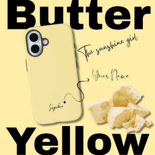 Minimalist Butter Yellow Aesthetic iPhone 16 Case