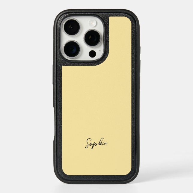 Minimalist Butter Yellow Aesthetic Otterbox iPhone Case (Back)