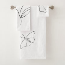 Minimalist Butterfly Bath Towel Set
