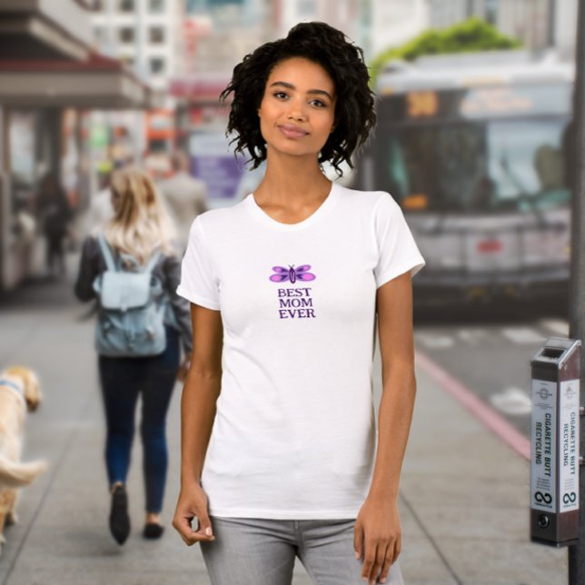 Minimalist Butterfly Cartoon Best Mom Ever T-Shirt (Creator Uploaded)