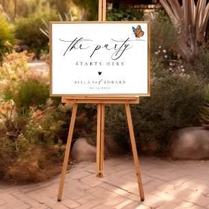 Minimalist Butterfly Wedding Welcome Sign