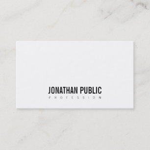 Minimalist BW Modern Professional Elegant Plain Business Card