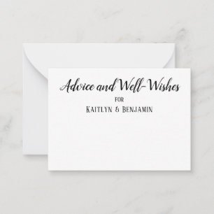 Minimalist BW Script, Advice & Well Wishes Card