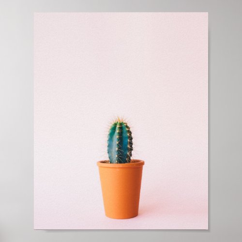 Minimalist Cactus Green Plant Art Print