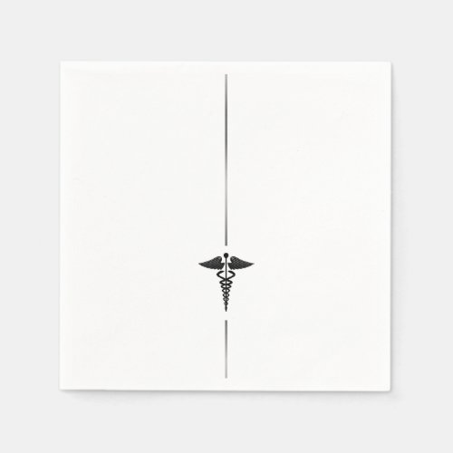 Minimalist Caduceus Symbol Napkins