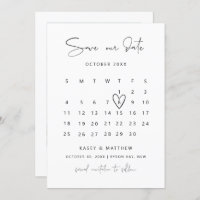 Minimalist calendar photo Save the Date Invitation