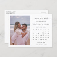 Minimalist calendar photo Save the Date Invitation