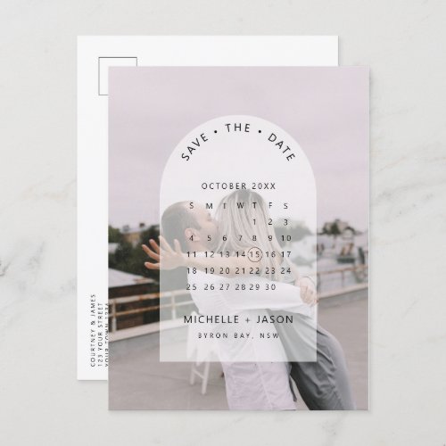 Minimalist calendar photo Save the Date Invitation Postcard