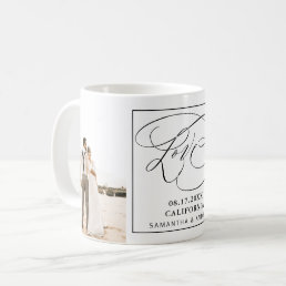 Minimalist calligraphy 2 photo grid love script coffee mug