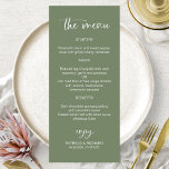Minimalist Calligraphy 4x9 Wedding Menu Cards<br><div class="desc">A stylish calligraphy wedding menu card for the plate. Easy to personalize with your details. CUSTOMIZATION: If you need design customization,  please contact me through chat; if you need information about your order,  shipping options,  etc.,  please contact Zazzle support directly.</div>