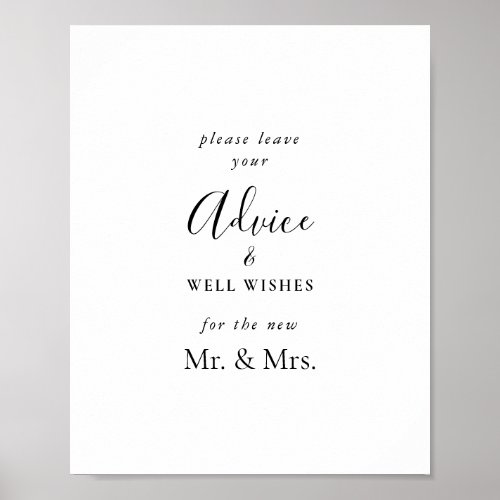 Minimalist Calligraphy Advice and Well Wishes Poster