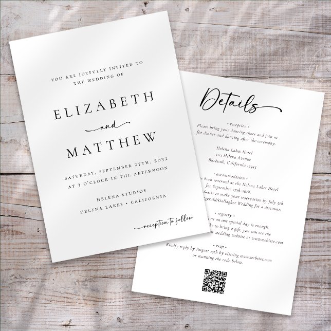 Minimalist Calligraphy All in One Wedding Invitation (Creator Uploaded)