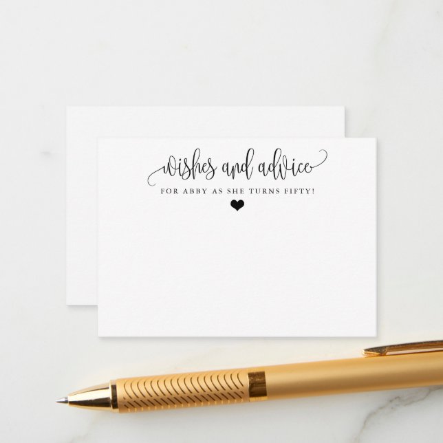 Minimalist Calligraphy Any Occasion Wishes & Advice Card (Front/Back In Situ)