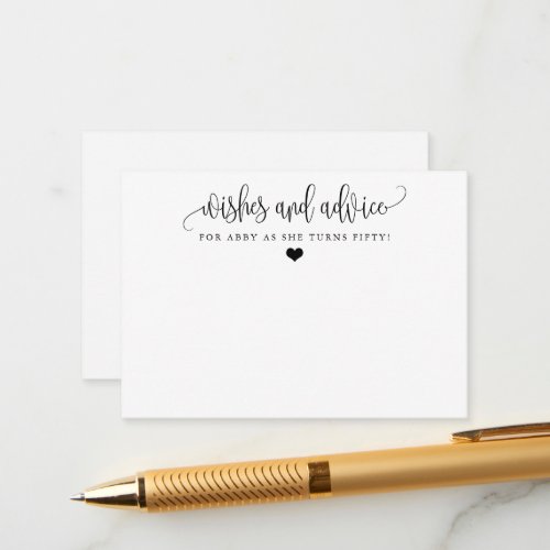 Minimalist Calligraphy Any Occasion Wishes  Advice Card