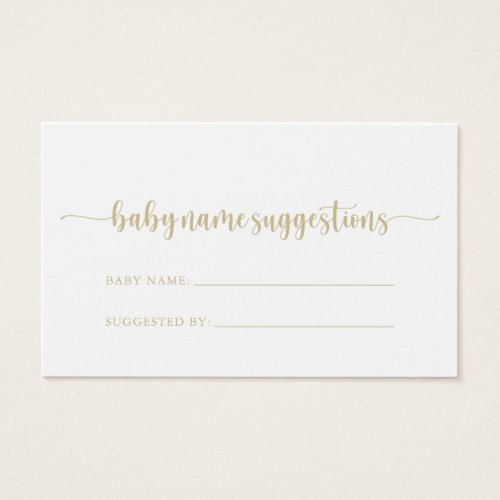 Minimalist Calligraphy Baby Name Suggestions Card