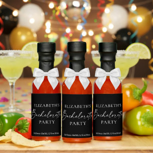 Minimalist Calligraphy Bachelorette Black Label Hot Sauces