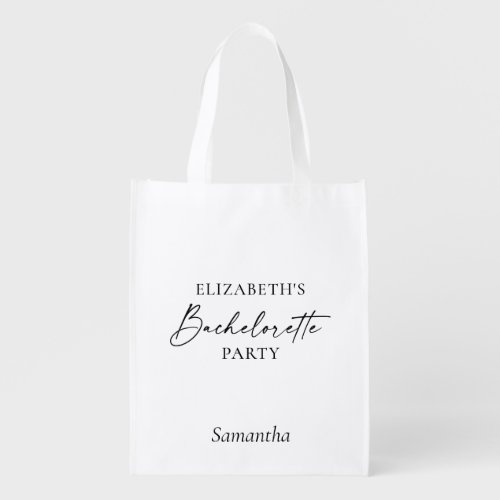 Minimalist Calligraphy Bachelorette Party Bag