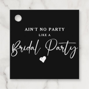 Minimalist Calligraphy Bridal Party Favor Tags