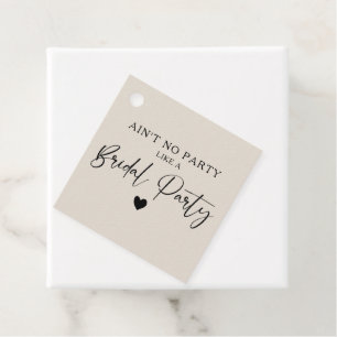 Minimalist Calligraphy Bridal Party Favor Tags