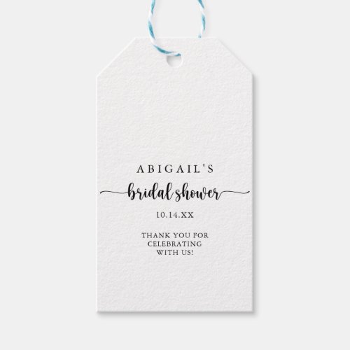 Minimalist Calligraphy Bridal Shower Gift Tags