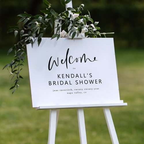 Minimalist Calligraphy Bridal Shower Welcome Sign