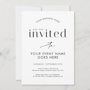 Minimalist Calligraphy Business Event Gala Night Invitation