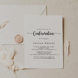 Minimalist Calligraphy Confirmation Invitation