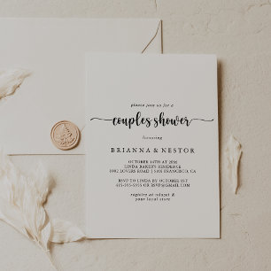 Minimalist Calligraphy Couples Shower Invitation