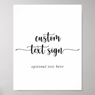 Minimalist Calligraphy Custom Text Sign