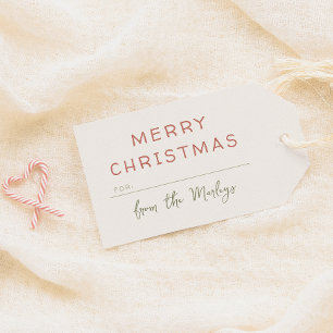 Minimalist Calligraphy Cute Merry Christmas Gift Tags
