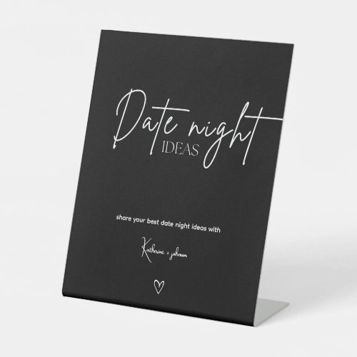 Minimalist Calligraphy Date Night Ideas Sign