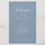 Minimalist Calligraphy Dusty Blue Paper Program<br><div class="desc">Add your information using the template form. The Customize Further feature can be used to access the advanced editing menu where you can change the font,  colors and layout of the text.</div>