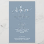 Minimalist Calligraphy Dusty Blue Paper Program<br><div class="desc">Add your information using the template form. The Customize Further feature can be used to access the advanced editing menu where you can change the font,  colors and layout of the text.</div>