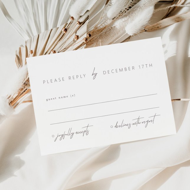 Minimalist Calligraphy Elegant Modern RSVP Card (Creator Uploaded)