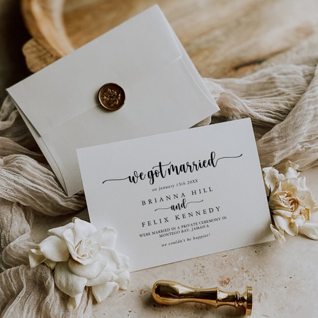Minimalist Calligraphy Elopement Announcement (Creator Uploaded)