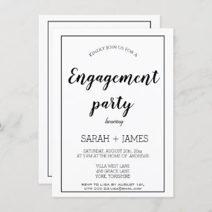 Minimalist Calligraphy Engagement Invitation