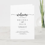 Minimalist Calligraphy Folded Wedding Program<br><div class="desc">This minimalist calligraphy folded wedding program is perfect for a rustic wedding. The simple and elegant design features classic and fancy script typography in black and white. Include a quote or short message,  order of service,  wedding party and thank you message.</div>