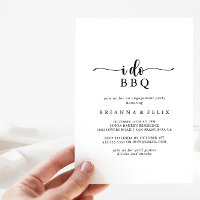 Minimalist Calligraphy I Do BBQ Engagement Party