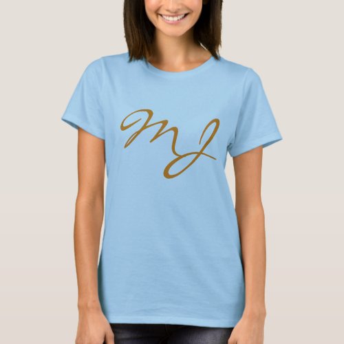 Minimalist Calligraphy Monogram T_Shirt