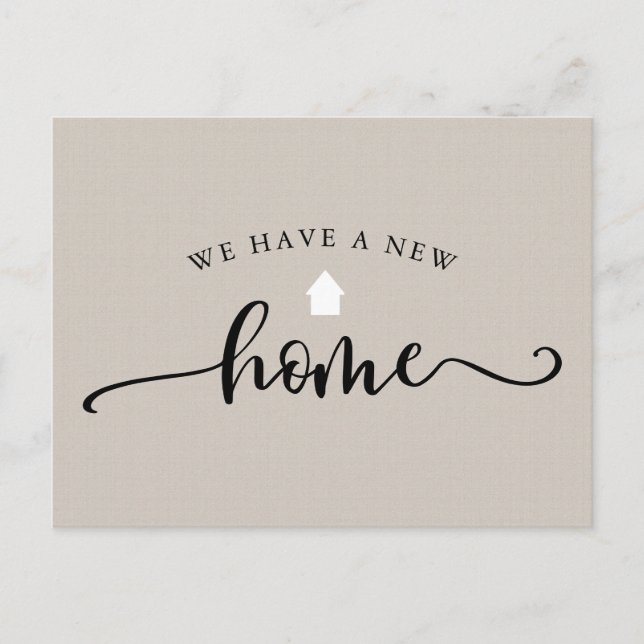 Minimalist Calligraphy Moving Announcement Postcard (Front)