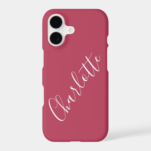 Minimalist Calligraphy Personalized Name Magenta Case-Mate iPhone Case (Back)