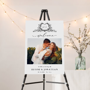 Minimalist Calligraphy Photo Wedding Welcome Foam Board