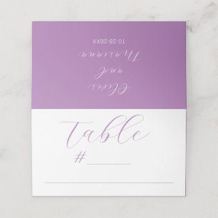 Minimalist Calligraphy Script Lavender Wedding Pla Place Card