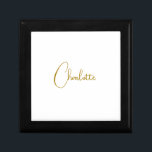 Minimalist Calligraphy Script Name Gold Color Gift Box<br><div class="desc">This template can be customized to meet all professional occupations.</div>