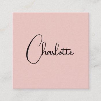 Minimalist Calligraphy Script Name Rose Gold Enclosure Card by made_in_atlantis at Zazzle