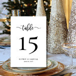 Minimalist Calligraphy Script Wedding Double Sided Table Number<br><div class="desc">Elegant Modern Calligraphy Script Wedding Table Numbers Double Sided with custom personalized. Help your guests easily find their way with these simple elegant double sided table number cards. Easily to add the, numbers, names and date! Features a pretty hand lettering calligraphy "table" script. Ideal for minimalist elegant and modern weddings....</div>