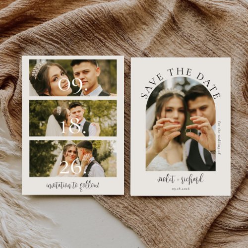 Minimalist Calligraphy Script Wedding Photo Save The Date